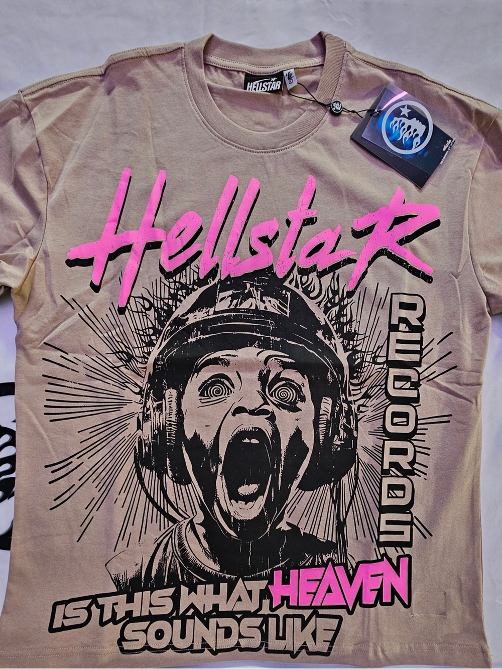 Hellstar Graphic Tee - Beige with Pink Print - Picture 3 of 8